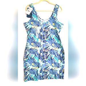 Salt Life  Performance PinpuDress Swimwear‎ Blue Leaf SPFUV30 Anti Microbial SzM